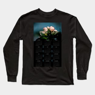 Apple Tree Flower Buds • 2024 Year-at-a-glance Calendar Long Sleeve T-Shirt